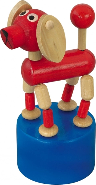 Detoa figura articulada de perro de madera