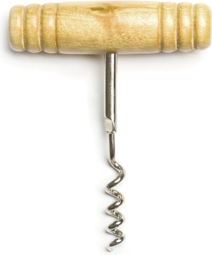 Sacacorchos de vino de acero inoxidable y madera
