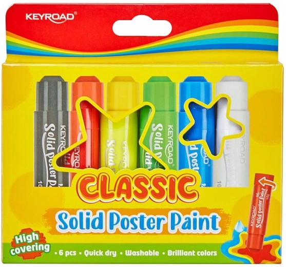 Témperas sólidas Classic, set de 6 uds