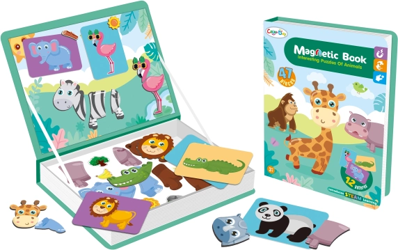 Libro magnético con animales de safari, 47 piezas