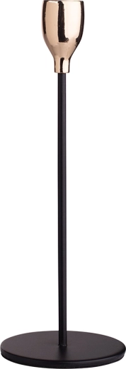 Candelabro para vela fina negro-dorado 22,5 cm