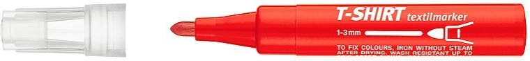 Rotulador textil rojo con punta redonda