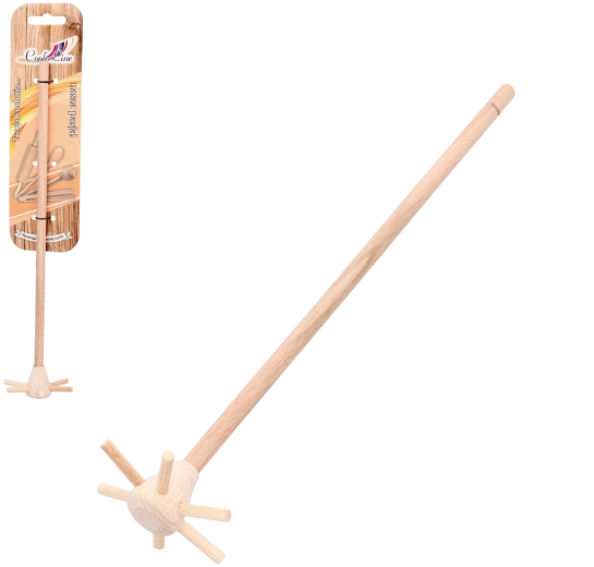 Batidor grande de madera para mezclar 27 cm