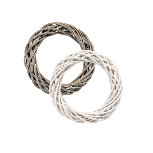 Corona de mimbre de 30 cm – blanca o gris