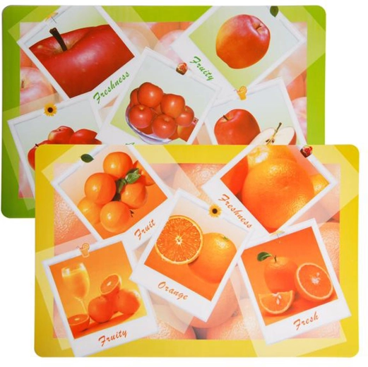 Mantel individual de plástico TORO con motivo de frutas 28 × 43 cm, surtido