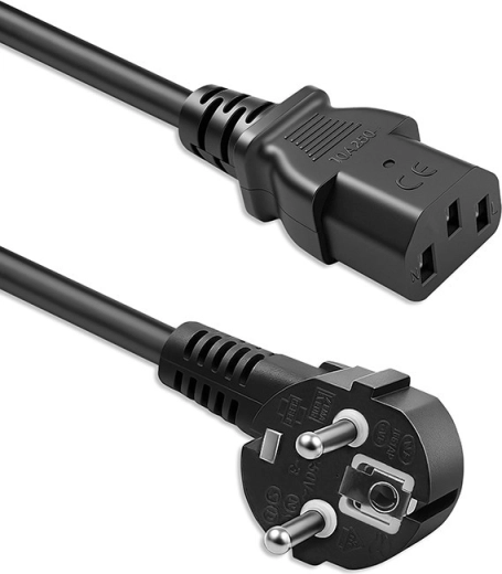 Qoltec cable de alimentación Schuko (CEE 7/7) clavija acodada a IEC C13, 2 m, 3×0,75 mm², cobre