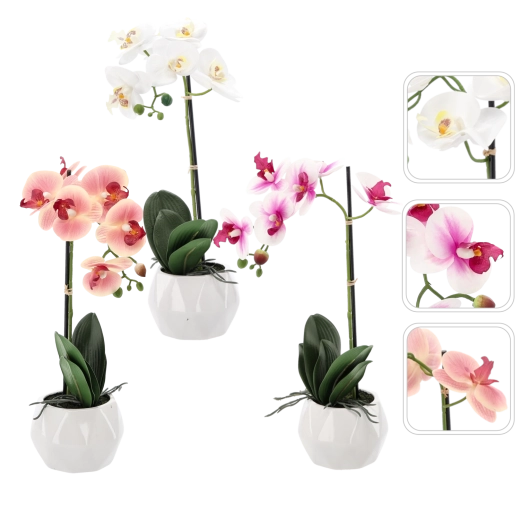 Orquídea artificial mix 3 colores 42 cm