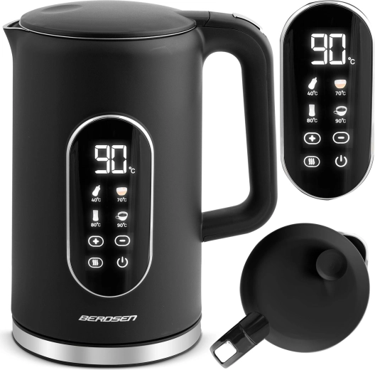 Hervidor eléctrico de agua 1,7 l BERDSEN con control táctil, negro