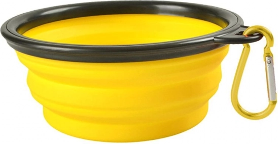 Cuenco de viaje plegable para perro – amarillo