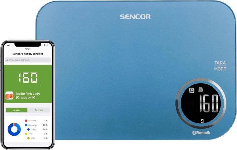 Báscula de cocina inteligente Sencor con Bluetooth