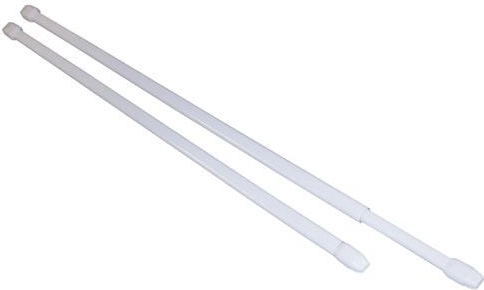 Barra telescópica para visillos 50–90 cm, metálica, blanca (2 uds.)