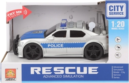 Coche de policía a pilas con luces y sonidos
