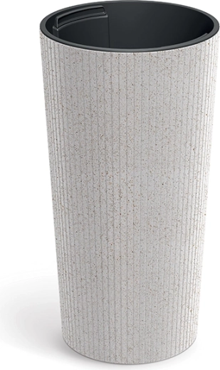Maceta Lamia Slim Eco Wood 20 cm blanca
