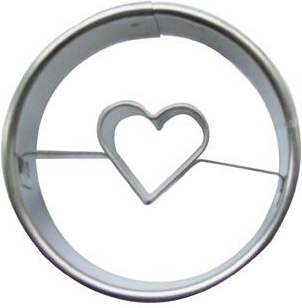 Cortador de galletas con forma de círculo con corazón