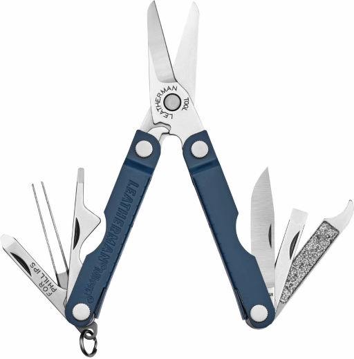 Leatherman Micra multiherramienta de bolsillo, azul marino, 10 funciones