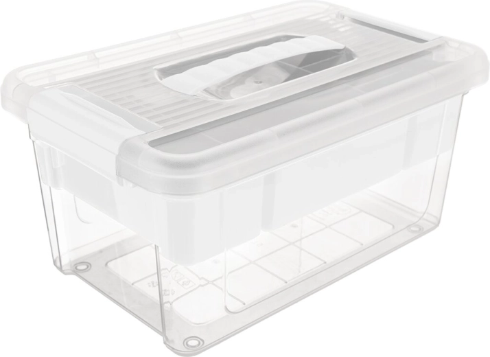 Caja de almacenamiento Multi Stormax rectangular de 5 l con inserto, blanca