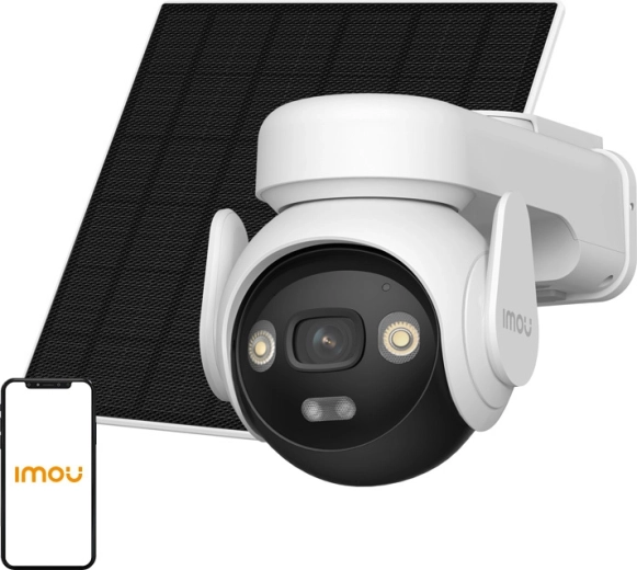 Imou AOV PT Kit cámara IP exterior giratoria 5 MP con panel solar y 4G LTE