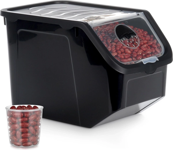 Dispensador negro para fruta y verdura con tapa 12 l