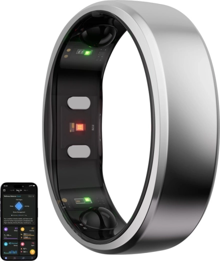 Anillo inteligente RingConn Gen 2, talla 14, plateado