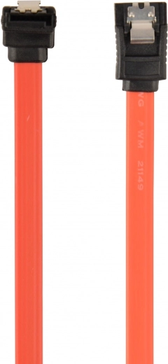 Cable de datos SATA III de 30 cm con pestañas metálicas, conector recto + angular
