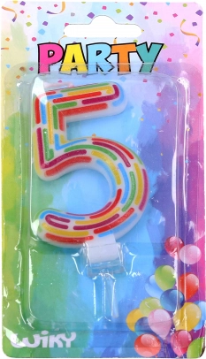 Vela de fiesta número 5 – rayas