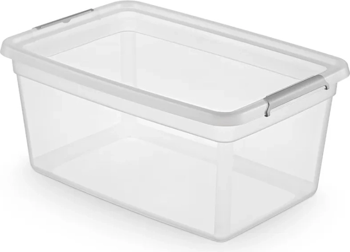 Caja de almacenamiento Basestore con tapa y clips 40 l (58 × 39 × 25 cm)