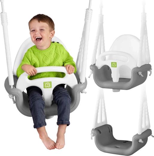 Columpio infantil modular Ricokids 3en1 gris-blanco