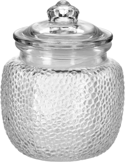 Tarro de vidrio 700 ml redondo con tapa de vidrio