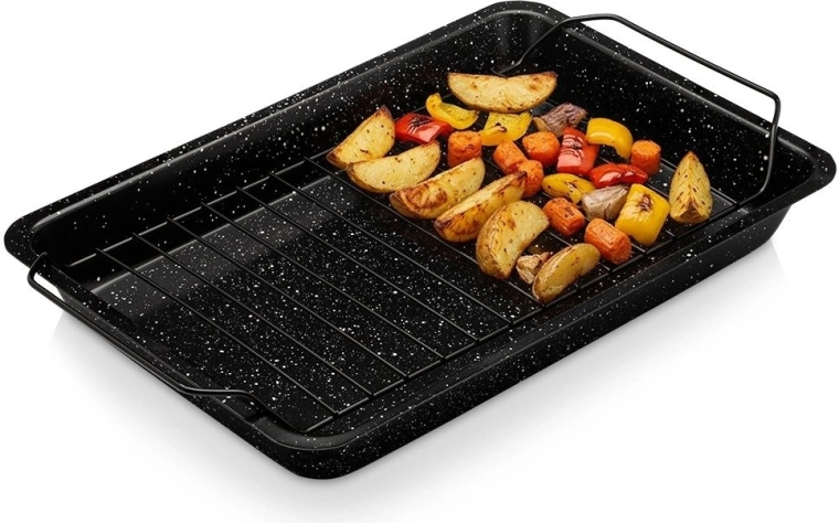 Vilde Granitica bandeja para hornear con rejilla 31,5 × 21,5 × 3,5 cm