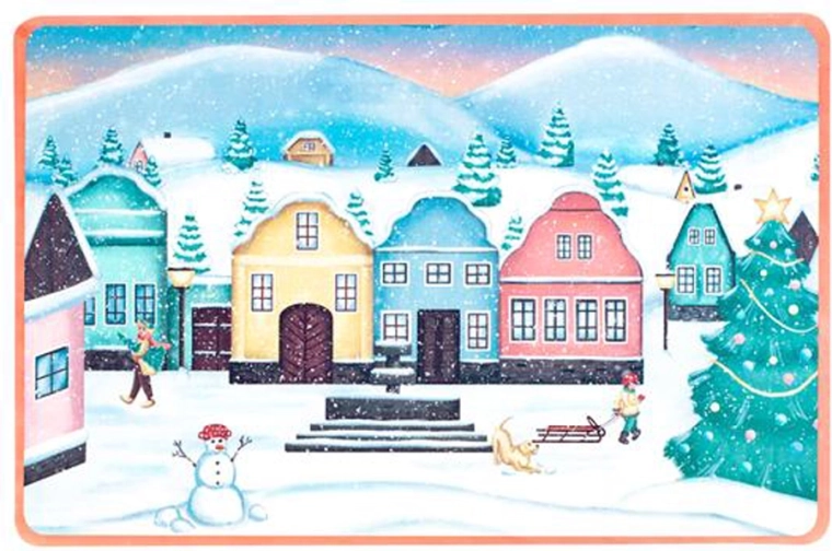 Mantel individual navideño "Aldea", plástico 28,5 × 44 cm
