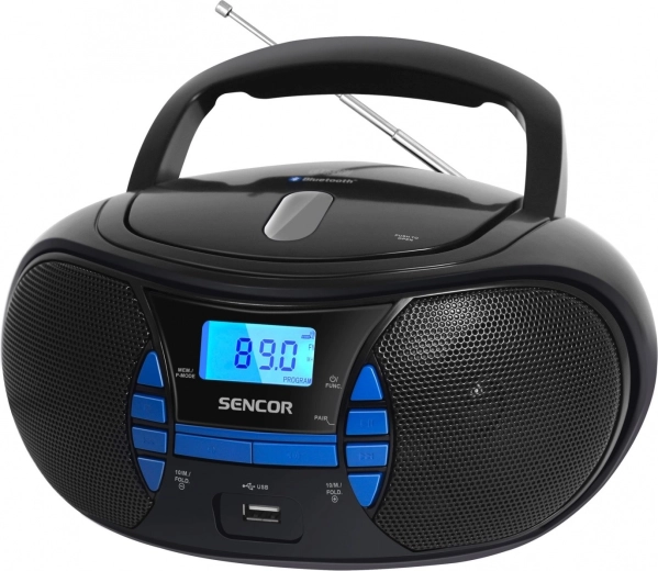 Sencor SPT 2700 BK boombox con reproductor de CD, Bluetooth y radio FM - 1 unidad