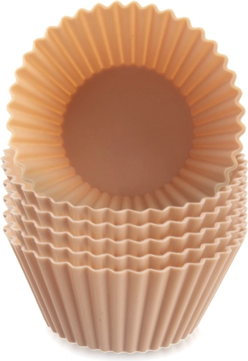 Moldes de silicona para muffins beige 6,5 cm, set de 6 uds.