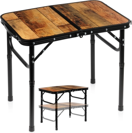 Mesa turística plegable Vilde 2 en 1 con altura ajustable 60 × 40 cm
