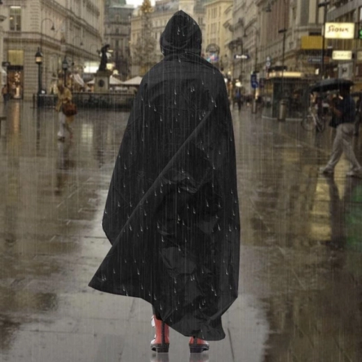 Manta de picnic impermeable con capucha para lluvia – negra