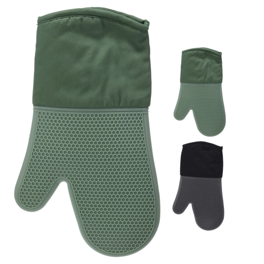 Guante de cocina resistente al calor de neopreno y algodón con agarre de silicona