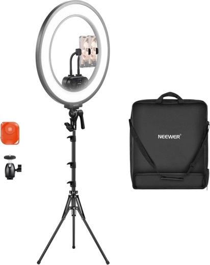 Luz circular LED ultrafina Neewer RL45B 18" 45 W – kit