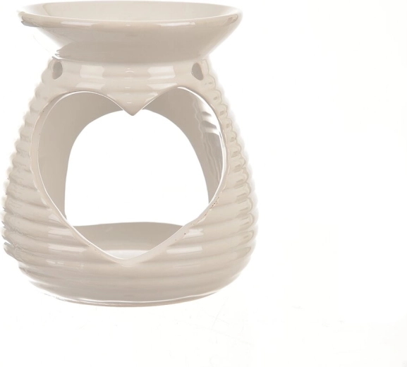Lámpara aromática de cerámica blanco nácar