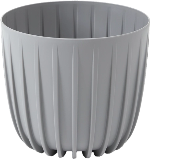 Maceta de perfil bajo Mira 24 cm gris