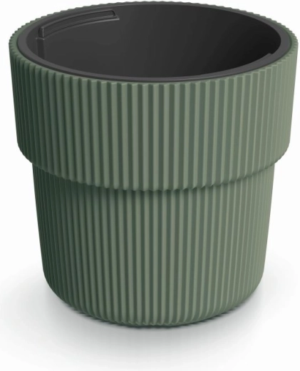 Maceta con inserto Milly 30 cm verde oscuro
