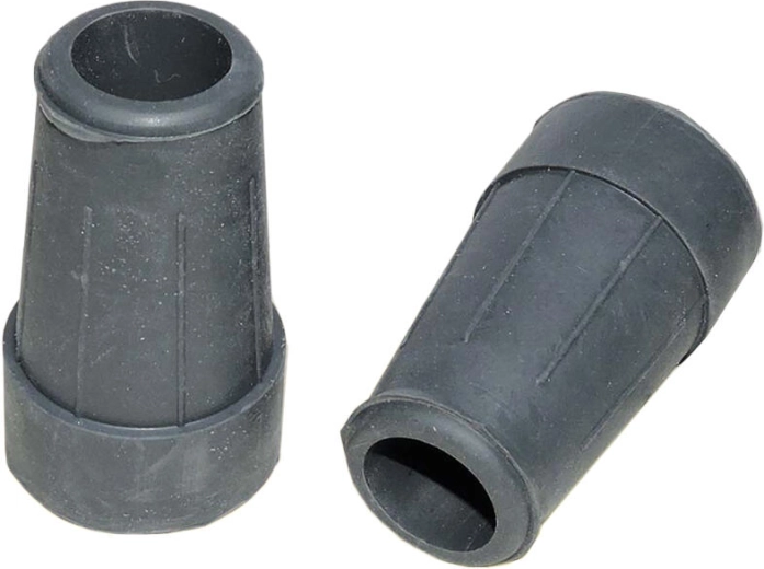 Fundas de goma para bastones y muletas, diámetro interior 18 mm, color gris, juego de 4 piezas