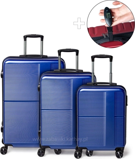 Juego de maletas de viaje XXL 3 en 1 (ABS+PC) con cerradura de combinación + báscula de viaje gratis
