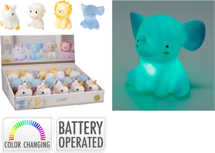 Lámpara nocturna infantil RGB con forma de animalito 10 cm