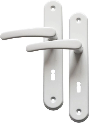 Herraje para puerta MICHAELA, manilla con llave 72 mm blanco