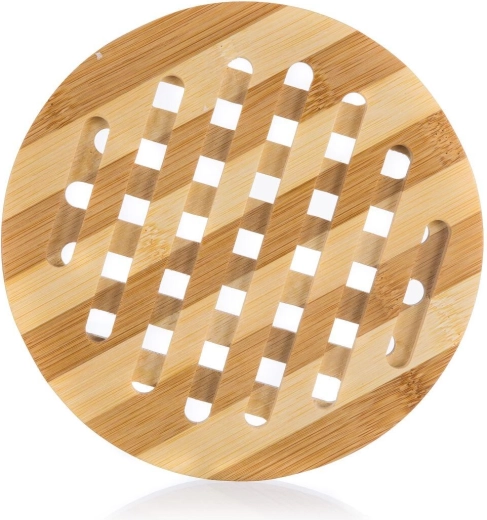 Salvamanteles de bambú de madera 18 cm BRILLANTE