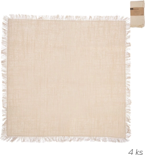 Servilletas de algodón beige 45 × 45 cm, set de 4 uds.