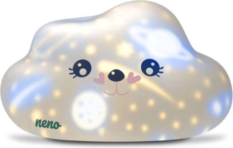 Neno Cosmo: lámpara de noche LED de silicona con forma de nube y proyección de estrellas