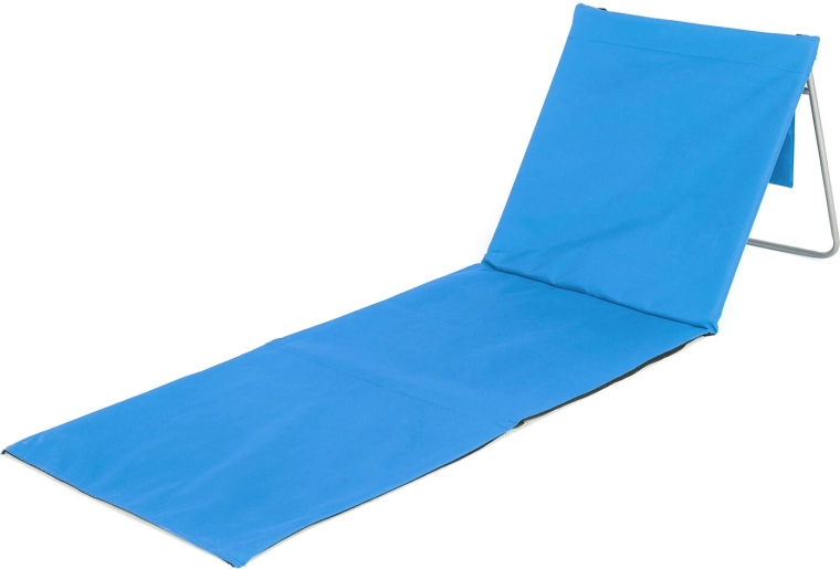 Colchoneta de playa plegable con respaldo AUSTIN 160 × 54 cm, azul