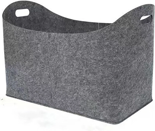 Cesta para leña de fieltro 55 × 30 × 40 cm, gris