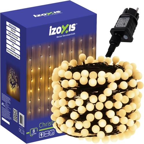 Cadena de luces navideñas IZOXIS con bolas, 300 LED, 30 m