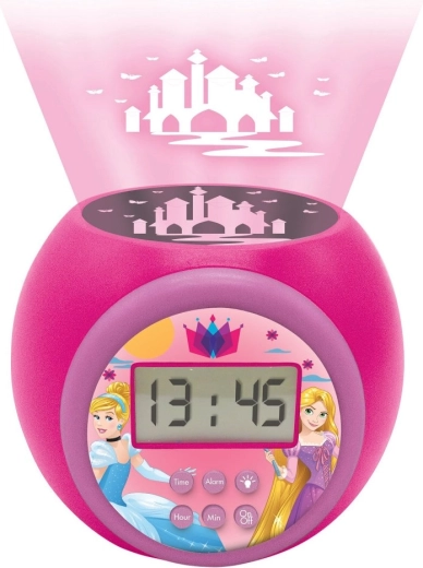 Despertador infantil rosa con proyector DISNEY PRINCESAS y luz nocturna